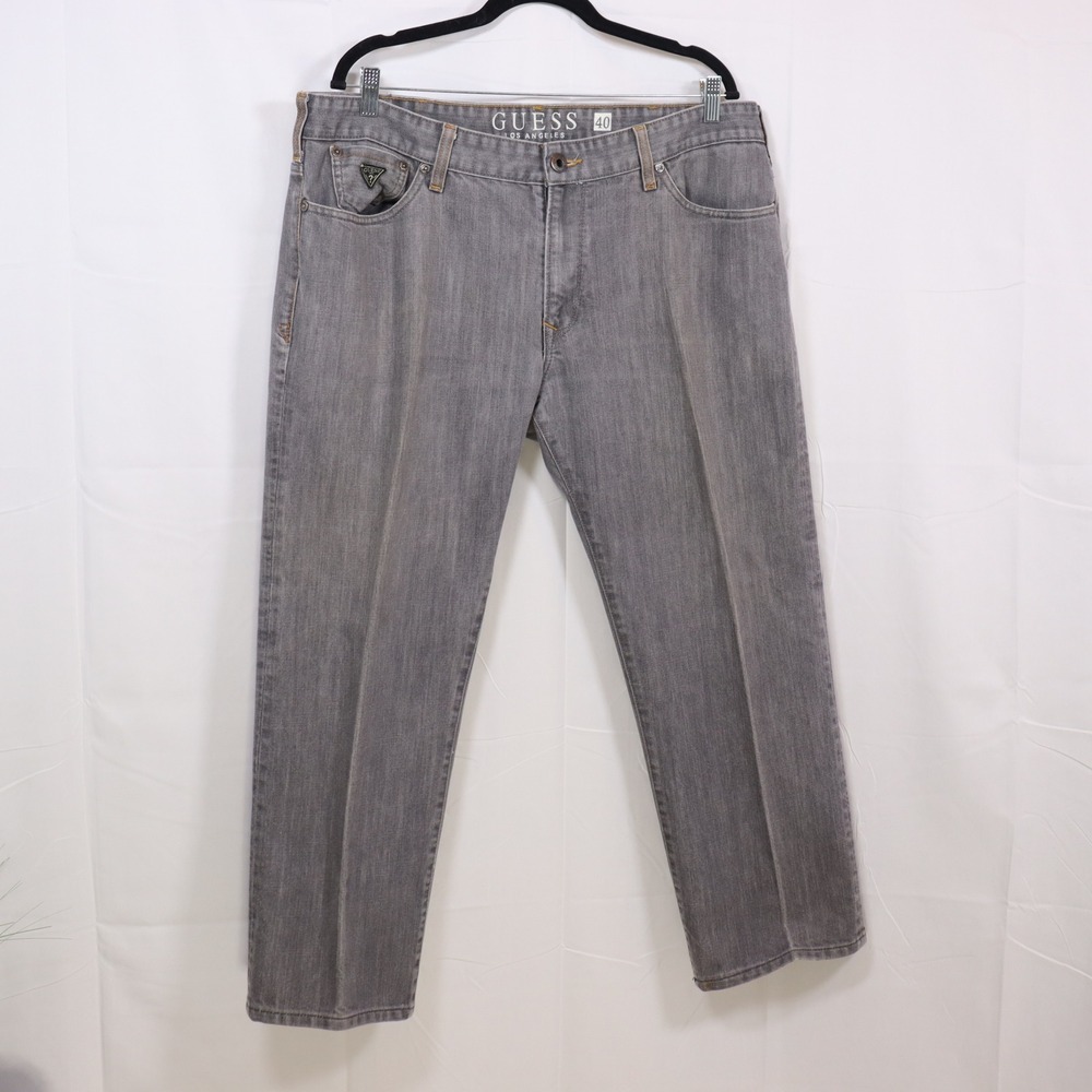 Guess Jeans Lincoln Slim Straight 40 Gray Mens Denim Pants